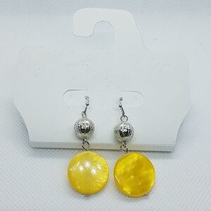 NWT Color Yellow & Silver Dangling Earrings